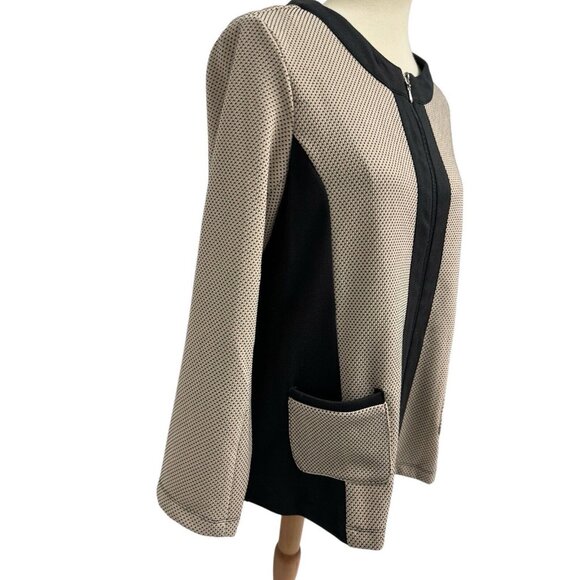The TOG Shop Women's Beige And Black Spotted Full Zip Blazer Size L - Picture 13 of 14